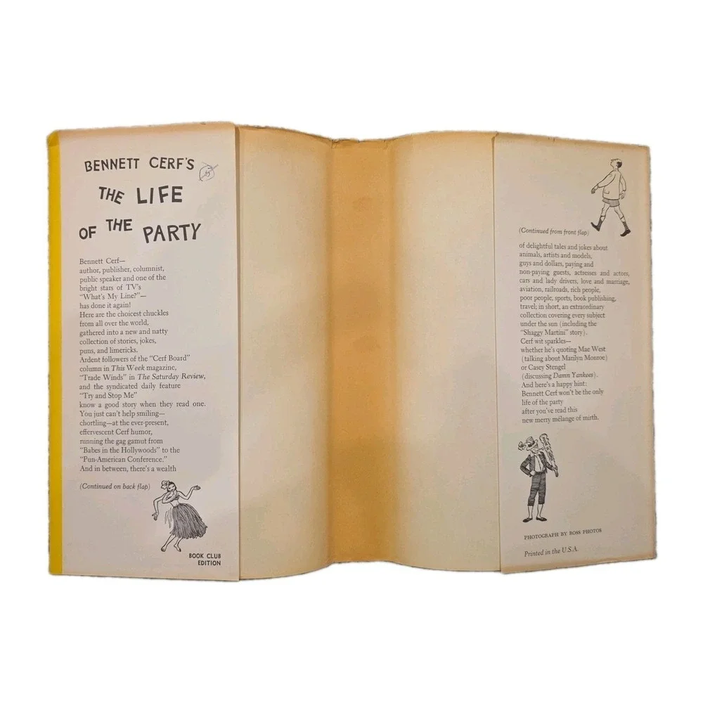 Bennett Cerf's The Life of the Party, 1956 First Edition Hardcover/DJ 1956